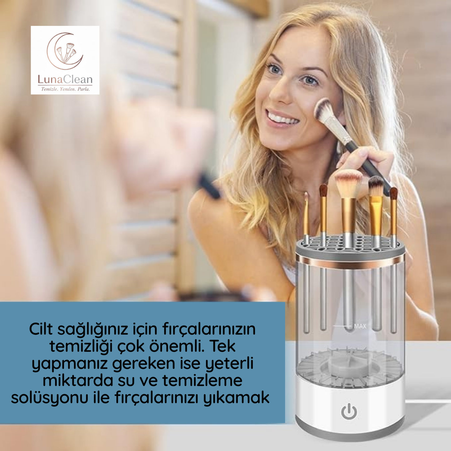 LunaClean Elektrikli Makyaj Fırçası Temizleme Makinesi