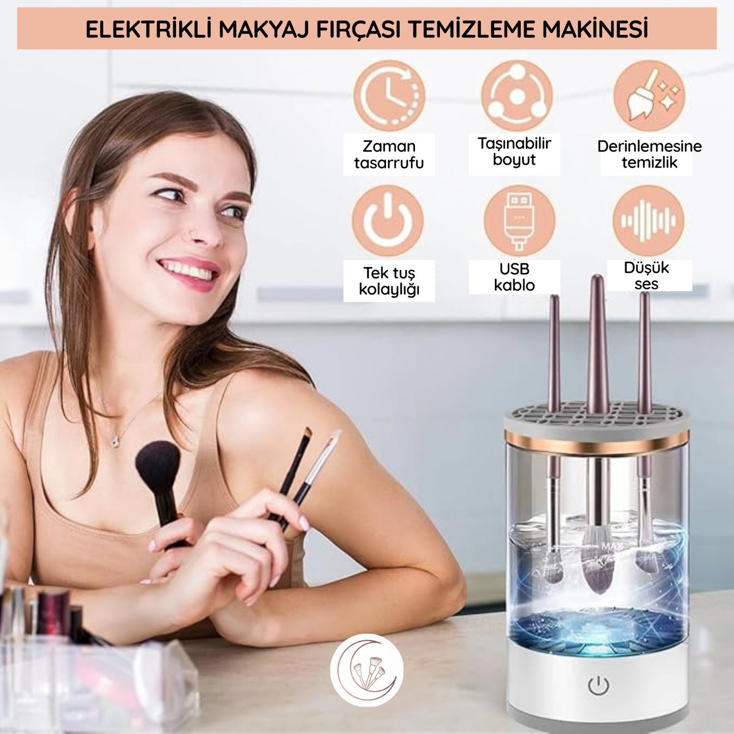 LunaClean Elektrikli Makyaj Fırçası Temizleme Makinesi