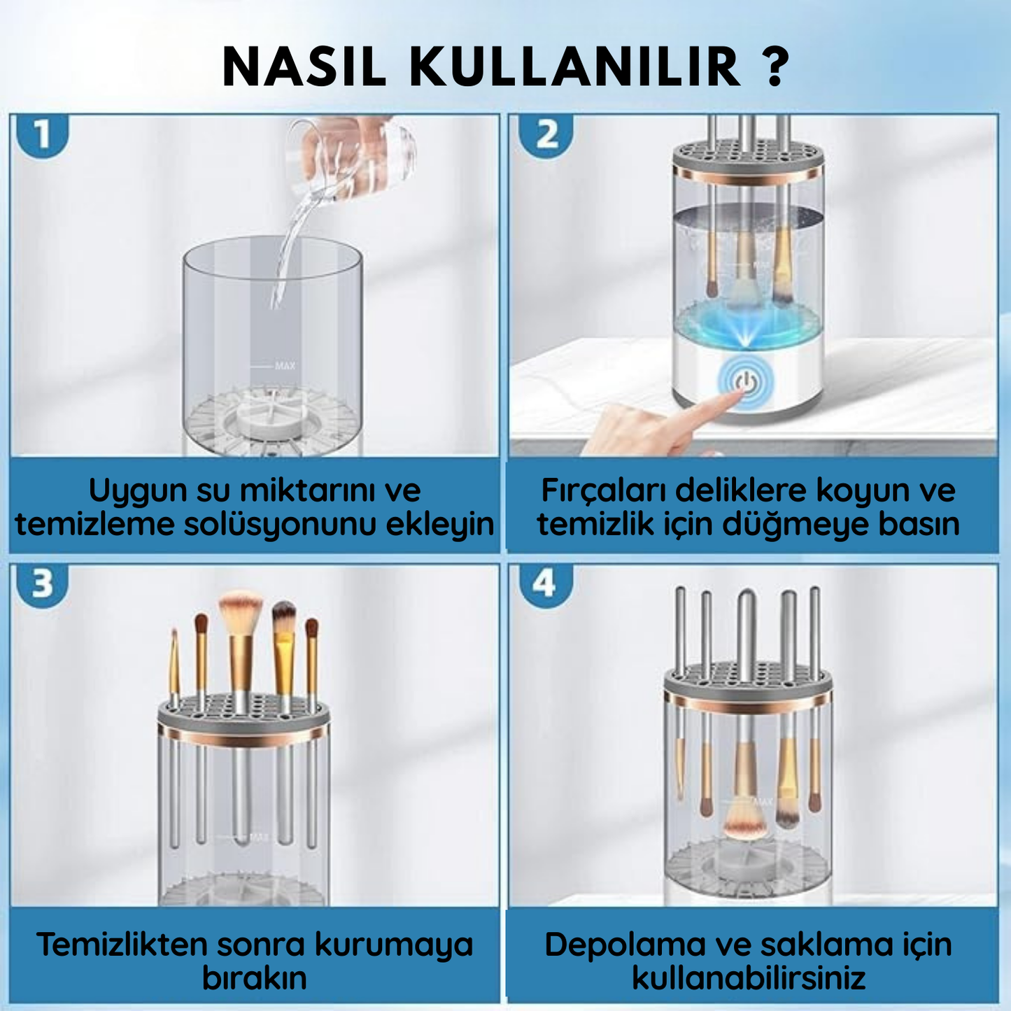 LunaClean Elektrikli Makyaj Fırçası Temizleme Makinesi